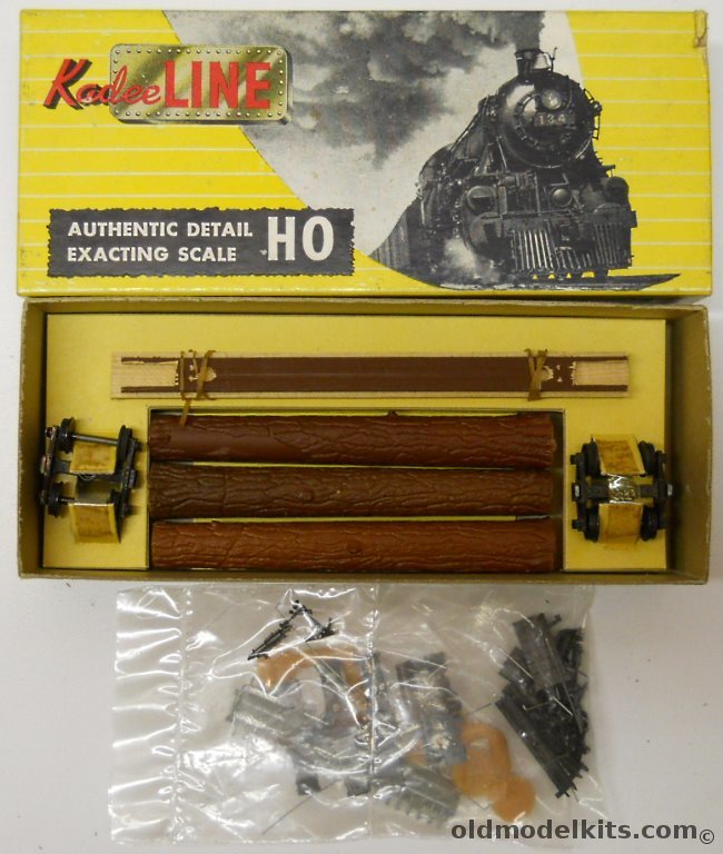 Kadee 1/87 42 Foot Skeleton Log Flat With Sprung Metal Trucks and Log Load - HO Scale, L-102-B plastic model kit